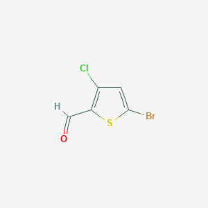 molecular formula C5H2BrClOS B2482800 5-Bromo-3-chlorothiophene-2-carbaldehyde CAS No. 1503406-39-0