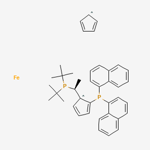 molecular formula C42H58FeP2 B2482805 (2S)-1-[(1S)-1-[双(1,1-二甲基乙基)磷氧基]乙基]-2-(二-1-萘基磷氧基)二茂铁 CAS No. 849924-44-3