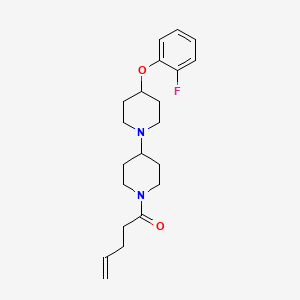 molecular formula C21H29FN2O2 B2482806 1-(4-(2-Fluorophenoxy)-[1,4'-bipiperidin]-1'-yl)pent-4-en-1-one CAS No. 1705310-00-4