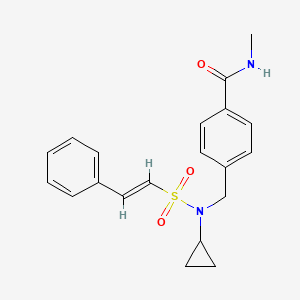 molecular formula C20H22N2O3S B2482807 4-[[环丙基-[(E)-2-苯乙烯基]磺酰氨基]甲基]-N-甲基苯甲酰胺 CAS No. 1030794-00-3