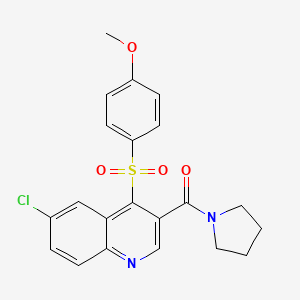 6-Chloro-4-[(4-methoxyphenyl)sulfonyl]-3-(pyrrolidin-1-ylcarbonyl)quinoline