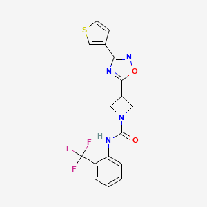 3-(3-(thiophen-3-yl)-1,2,4-oxadiazol-5-yl)-N-(2-(trifluoromethyl)phenyl)azetidine-1-carboxamide