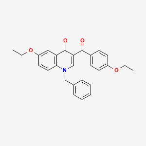 molecular formula C27H25NO4 B2482820 1-Benzyl-6-ethoxy-3-(4-ethoxybenzoyl)quinolin-4-one CAS No. 866016-62-8