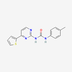 molecular formula C16H14N4OS B2482821 N-(4-methylphenyl)-N'-[4-(2-thienyl)-2-pyrimidinyl]urea CAS No. 439121-12-7