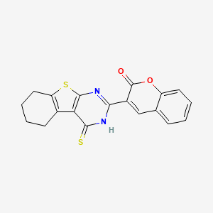 molecular formula C19H14N2O2S2 B2482822 3-(4-thioxo-3,4,5,6,7,8-hexahydrobenzo[4,5]thieno[2,3-d]pyrimidin-2-yl)-2H-chromen-2-one CAS No. 2034382-31-3