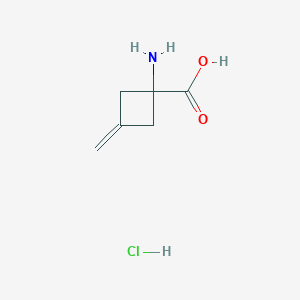 molecular formula C6H10ClNO2 B2482824 1-氨基-3-甲基亚烯环丁烷-1-羧酸；盐酸 CAS No. 2418663-12-2