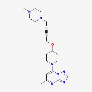 molecular formula C20H29N7O B2482825 5-Methyl-7-[4-[4-(4-methylpiperazin-1-yl)but-2-ynoxy]piperidin-1-yl]-[1,2,4]triazolo[1,5-a]pyrimidine CAS No. 2415634-15-8