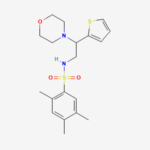 molecular formula C19H26N2O3S2 B2482826 2,4,5-trimethyl-N-(2-morpholino-2-(thiophen-2-yl)ethyl)benzenesulfonamide CAS No. 920356-42-9