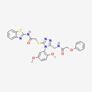 N-(benzo[d]thiazol-2-yl)-2-((4-(2,5-dimethoxyphenyl)-5-((2-phenoxyacetamido)methyl)-4H-1,2,4-triazol-3-yl)thio)acetamide