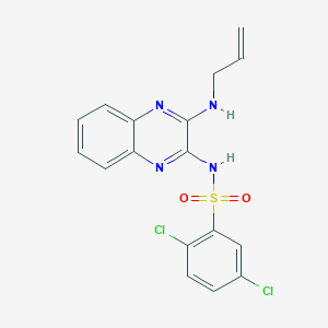 molecular formula C17H14Cl2N4O2S B2482846 2,5-二氯-N-[3-(丙-2-烯基氨基)喹喔啉-2-基]苯磺酰胺 CAS No. 714939-12-5