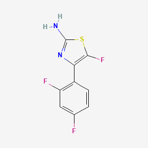 molecular formula C9H5F3N2S B2482848 4-(2,4-Difluorophenyl)-5-fluoro-1,3-thiazol-2-amine CAS No. 2241142-03-8