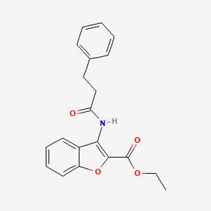 molecular formula C20H19NO4 B2482851 Ethyl 3-(3-phenylpropanamido)benzofuran-2-carboxylate CAS No. 477500-87-1