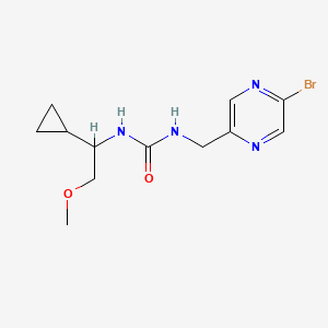 molecular formula C12H17BrN4O2 B2482853 1-[(5-Bromopyrazin-2-yl)methyl]-3-(1-cyclopropyl-2-methoxyethyl)urea CAS No. 2094211-77-3