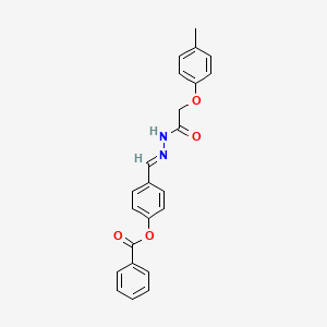 (E)-4-((2-(2-(p-tolyloxy)acetyl)hydrazono)methyl)phenyl benzoate
