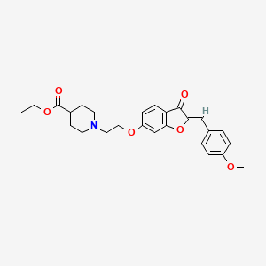 (Z)-ethyl 1-(2-((2-(4-methoxybenzylidene)-3-oxo-2,3-dihydrobenzofuran-6-yl)oxy)ethyl)piperidine-4-carboxylate