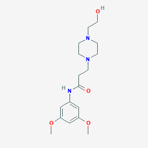 molecular formula C17H27N3O4 B248286 N-(3,5-Dimethoxy-phenyl)-3-[4-(2-hydroxy-ethyl)-piperazin-1-yl]-propionamide 