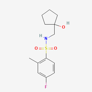 molecular formula C13H18FNO3S B2482861 4-fluoro-N-((1-hydroxycyclopentyl)methyl)-2-methylbenzenesulfonamide CAS No. 1215796-94-3