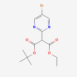 molecular formula C13H17BrN2O4 B2482872 1-tert-Butyl 3-ethyl 2-(5-bromopyrimidin-2-yl)malonate CAS No. 1956366-57-6