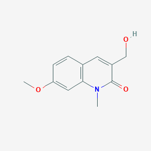 molecular formula C12H13NO3 B2482874 3-(hydroxymethyl)-7-methoxy-1-methylquinolin-2(1H)-one CAS No. 924769-60-8