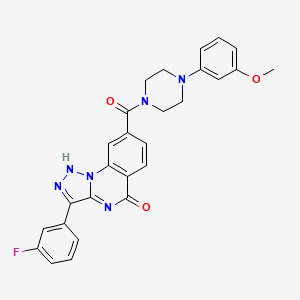 molecular formula C27H23FN6O3 B2482884 3-(3-fluorophenyl)-8-(4-(3-methoxyphenyl)piperazine-1-carbonyl)-[1,2,3]triazolo[1,5-a]quinazolin-5(4H)-one CAS No. 1031649-65-6