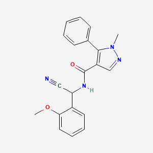 molecular formula C20H18N4O2 B2482896 N-[cyano(2-methoxyphenyl)methyl]-1-methyl-5-phenyl-1H-pyrazole-4-carboxamide CAS No. 1797229-41-4
