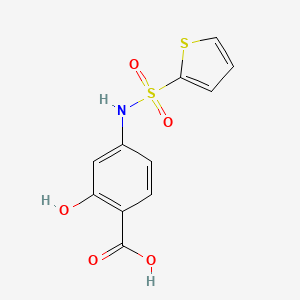 molecular formula C11H9NO5S2 B2482904 2-羟基-4-(噻吩-2-磺酰氨基)苯甲酸 CAS No. 328028-07-5