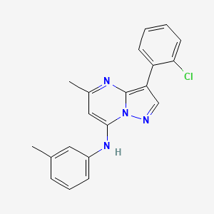 molecular formula C20H17ClN4 B2482905 3-(2-chlorophenyl)-5-methyl-N-(3-methylphenyl)pyrazolo[1,5-a]pyrimidin-7-amine CAS No. 890635-12-8