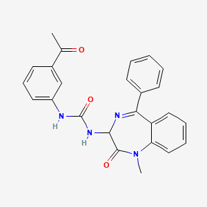 molecular formula C25H22N4O3 B2482909 1-(3-Acetyl-phenyl)-3-(1-methyl-2-oxo-5-phenyl-2,3-dihydro-1H-benzo[e][1,4]diazepin-3-yl)-urea CAS No. 145878-01-9