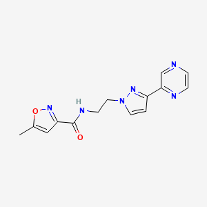 molecular formula C14H14N6O2 B2482913 5-甲基-N-(2-(3-(吡啶-2-基)-1H-吡唑-1-基)乙基)异噁唑-3-甲酰胺 CAS No. 2034414-84-9
