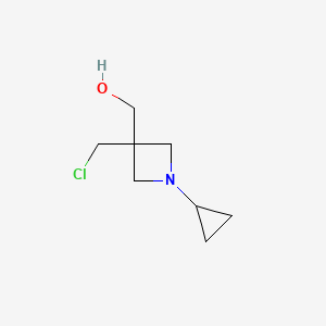 molecular formula C8H14ClNO B2482914 [3-(Chloromethyl)-1-cyclopropylazetidin-3-yl]methanol CAS No. 2305255-45-0