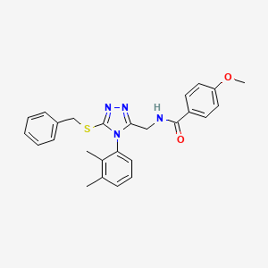 molecular formula C26H26N4O2S B2482919 N-((5-(苄硫基)-4-(2,3-二甲基苯基)-4H-1,2,4-噁二唑-3-基)甲基)-4-甲氧基苯甲酰胺 CAS No. 476432-35-6