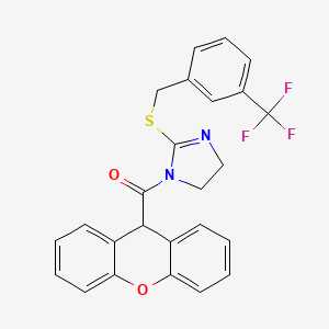 (2-((3-(trifluoromethyl)benzyl)thio)-4,5-dihydro-1H-imidazol-1-yl)(9H-xanthen-9-yl)methanone