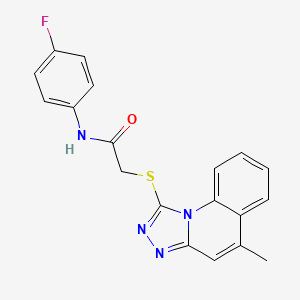 molecular formula C19H15FN4OS B2482923 N-(4-氟苯基)-2-[(5-甲基[1,2,4]噁唑并[4,3-a]喹啉-1-基)硫基]乙酰胺 CAS No. 304862-45-1