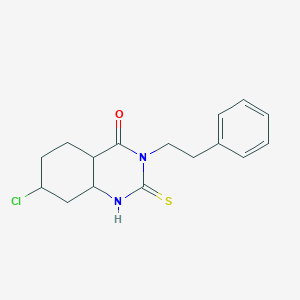 molecular formula C16H13ClN2OS B2482932 7-氯-3-(2-苯乙基)-2-硫代-1,2,3,4-四氢喹唑啉-4-酮 CAS No. 451465-74-0