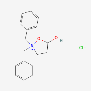 molecular formula C17H20ClNO2 B2482938 2,2-Dibenzyl-5-hydroxy-1,2-oxazolidin-2-ium chloride CAS No. 142350-27-4