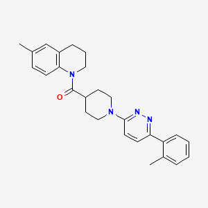 molecular formula C27H30N4O B2482940 (6-methyl-3,4-dihydroquinolin-1(2H)-yl)(1-(6-(o-tolyl)pyridazin-3-yl)piperidin-4-yl)methanone CAS No. 1203296-14-3