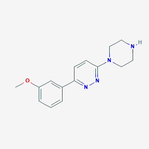 molecular formula C15H18N4O B2482942 3-(3-甲氧基苯基)-6-(哌嗪-1-基)吡啶并[1,2,4]嘧啶 CAS No. 1338655-25-6