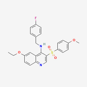 molecular formula C25H23FN2O4S B2482945 6-ethoxy-N-(4-fluorobenzyl)-3-((4-methoxyphenyl)sulfonyl)quinolin-4-amine CAS No. 895640-51-4