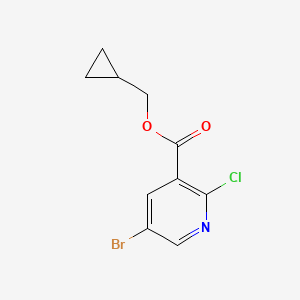 molecular formula C10H9BrClNO2 B2482965 Cyclopropylmethyl 5-bromo-2-chloropyridine-3-carboxylate CAS No. 1341439-59-5