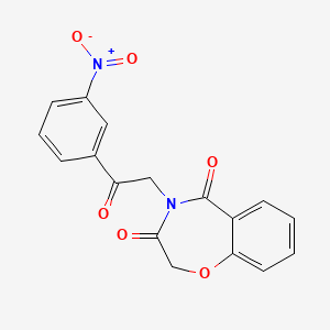 molecular formula C17H12N2O6 B2482972 4-[2-(3-Nitrophenyl)-2-oxoethyl]-1,4-benzoxazepine-3,5-dione CAS No. 904510-66-3