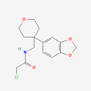 N-[[4-(1,3-Benzodioxol-5-yl)oxan-4-yl]methyl]-2-chloroacetamide