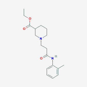 molecular formula C18H26N2O3 B248298 Ethyl 1-[3-oxo-3-(2-toluidino)propyl]-3-piperidinecarboxylate 