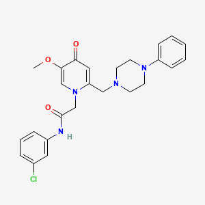 molecular formula C25H27ClN4O3 B2482995 N-(3-氯苯基)-2-(5-甲氧基-4-氧代-2-((4-苯基哌嗪-1-基)甲基)吡啶-1(4H)-基)乙酰胺 CAS No. 921496-46-0