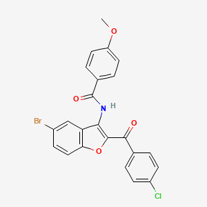 molecular formula C23H15BrClNO4 B2482997 N-[5-bromo-2-(4-chlorobenzoyl)-1-benzofuran-3-yl]-4-methoxybenzamide CAS No. 923202-27-1