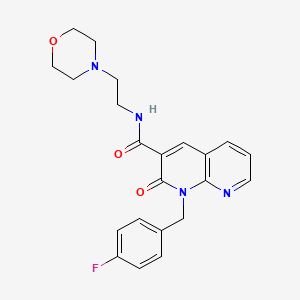 molecular formula C22H23FN4O3 B2483001 1-(4-fluorobenzyl)-N-(2-morpholinoethyl)-2-oxo-1,2-dihydro-1,8-naphthyridine-3-carboxamide CAS No. 946352-65-4