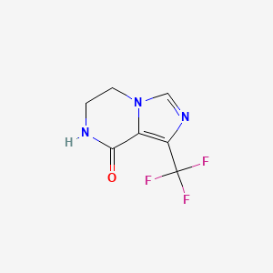 molecular formula C7H6F3N3O B2483004 1-(trifluoromethyl)-5H,6H,7H,8H-imidazo[1,5-a]pyrazin-8-one CAS No. 2094627-94-6