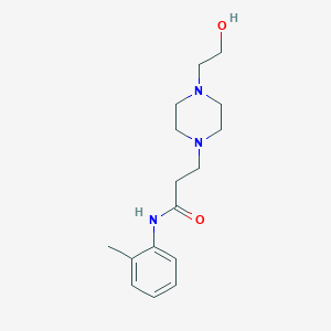 molecular formula C16H25N3O2 B248301 3-[4-(2-Hydroxy-ethyl)-piperazin-1-yl]-N-o-tolyl-propionamide 