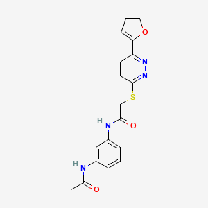 molecular formula C18H16N4O3S B2483018 N-(3-acetamidophenyl)-2-[6-(furan-2-yl)pyridazin-3-yl]sulfanylacetamide CAS No. 894007-86-4