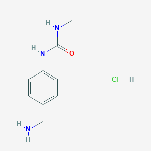 molecular formula C9H14ClN3O B2483023 1-[4-(Aminomethyl)phenyl]-3-methylurea;hydrochloride CAS No. 903556-25-2
