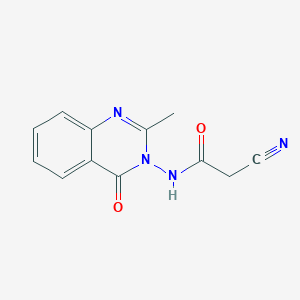 molecular formula C12H10N4O2 B2483024 2-氰基-N-(2-甲基-4-氧代喹唑啉-3(4H)-基)乙酰胺 CAS No. 25380-20-5